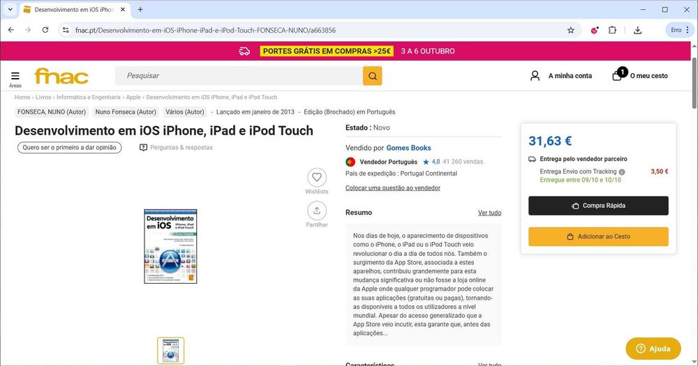 Livro Desenvolvimento em iOS iPhone, iPad e iPod Touch Nuno Fonseca