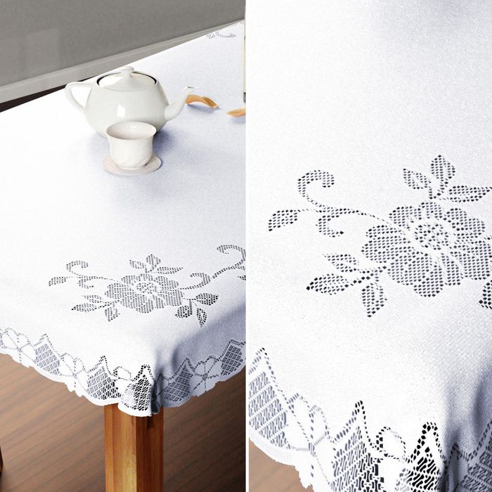 Obrus żakardowy Hadar biały 110x150cm