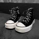 Эксклюзивные кеды чёрные Converse на платформе конверсы высокие р40