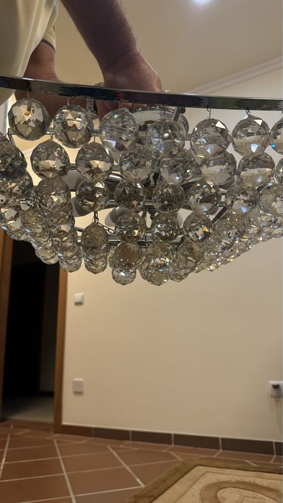 Candeeiro de tecto de cristal