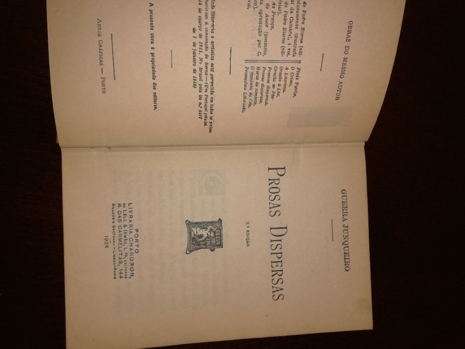 Livro Antigo - Guerra Junqueiro