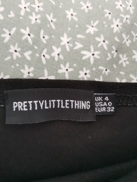 Top z wiązaniem na ramiączkach czarny kokardka 32 XXS 34 XS Pretty