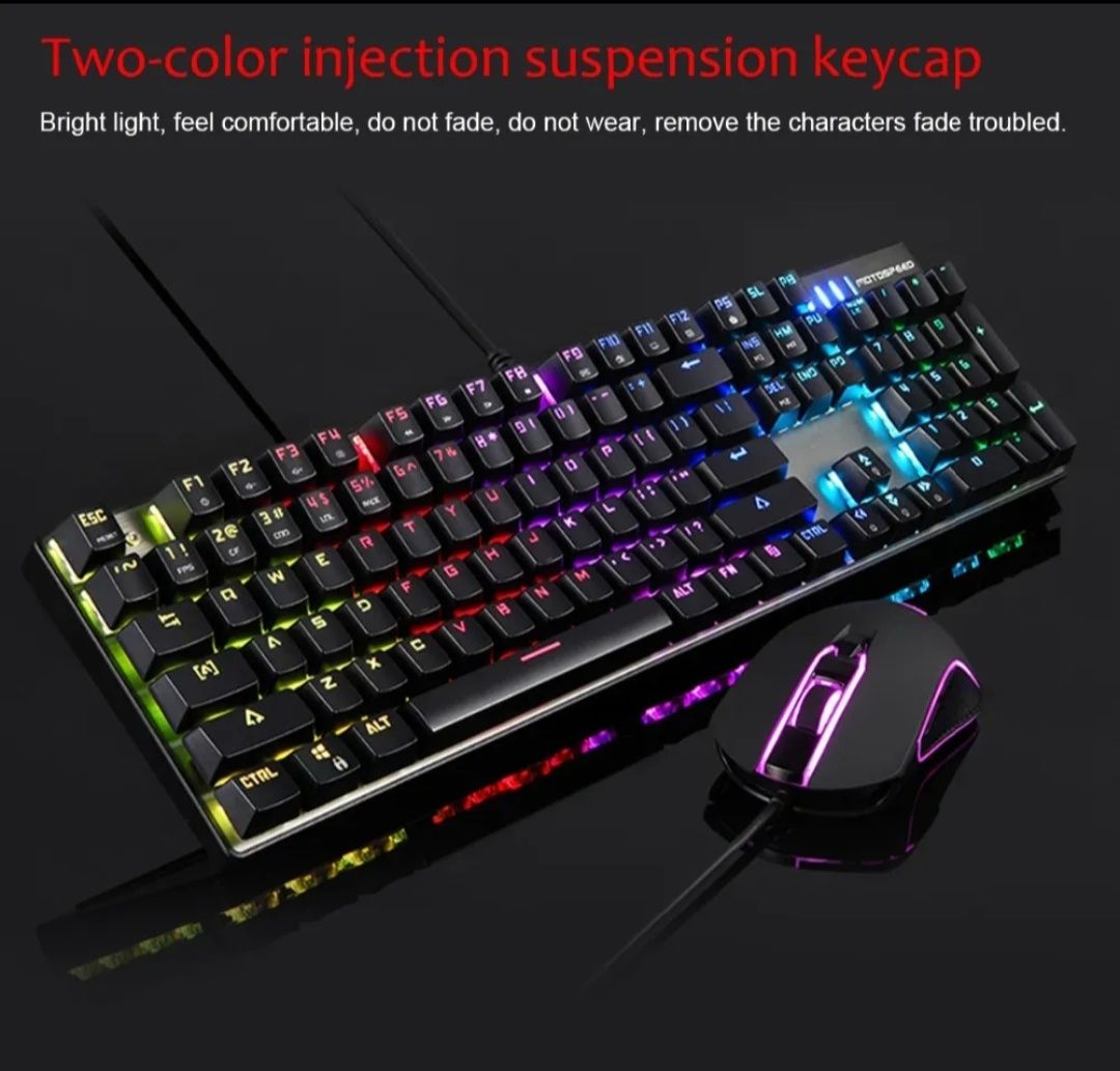 Teclado mecânico RGB + Mouse RGB  MotoSpeed ​​CK888