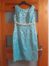 Elegancka koronkowa sukienka z paskiem Marselini 38