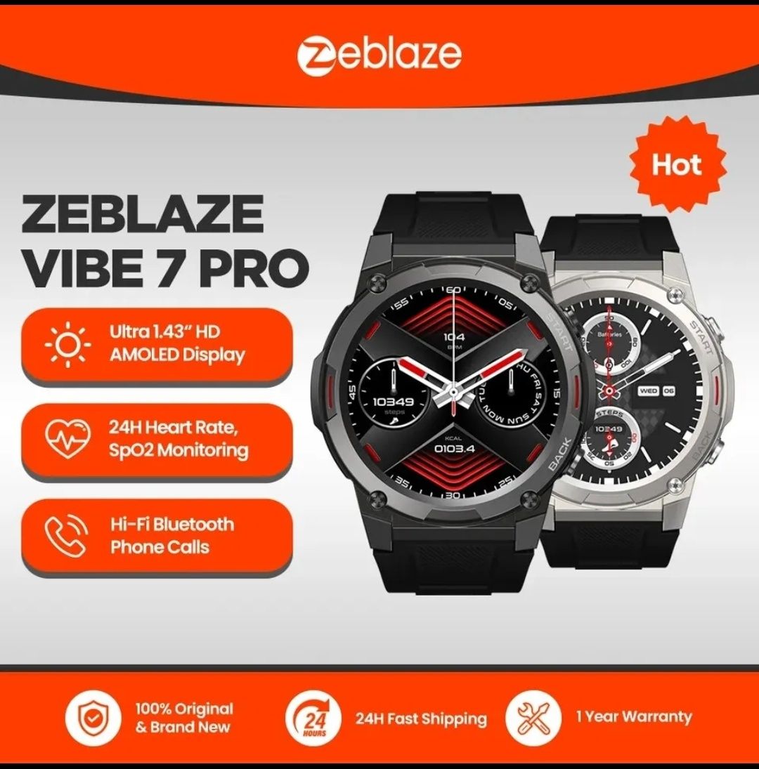 Смарт годинник тактичний Zeblaze Vibe 7 Pro чорний
