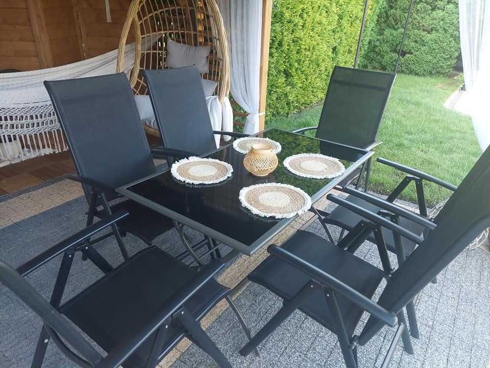 Zestaw mebli ogrodowych stół + 6 foteli rozkładanych - mazowieckie
