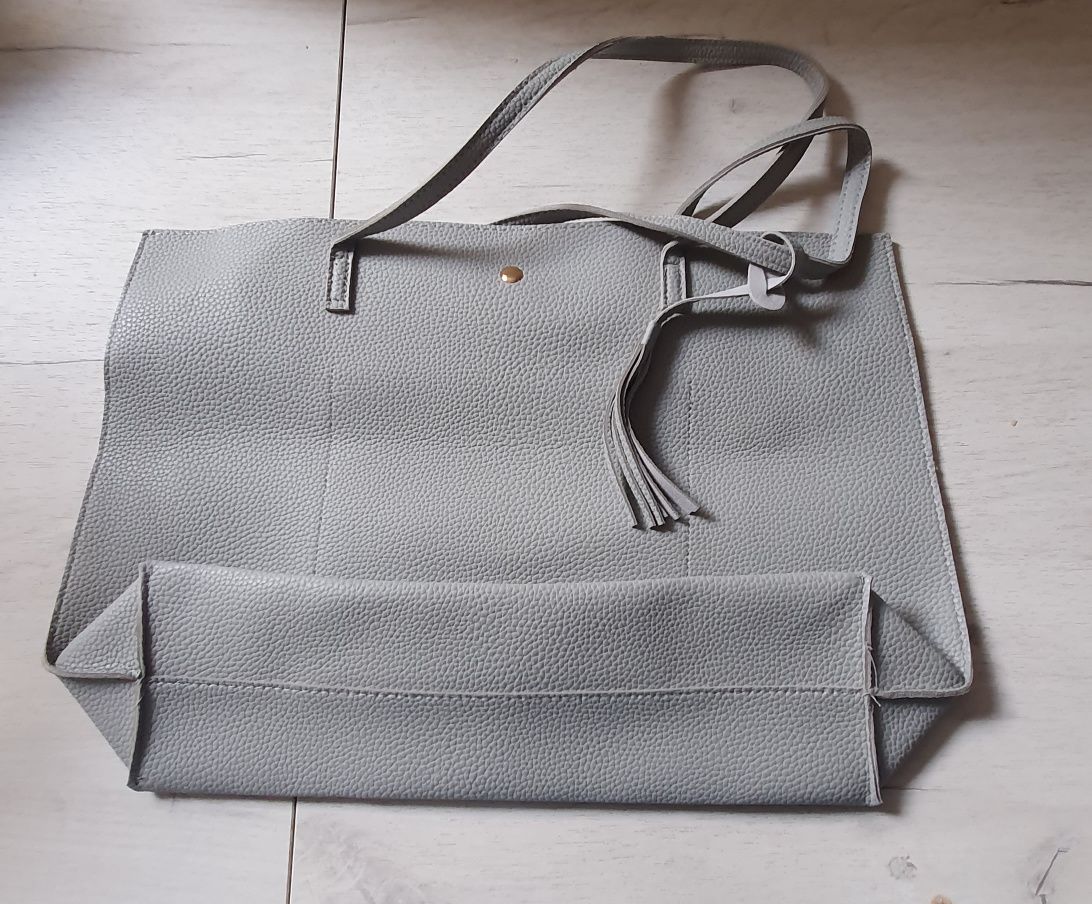 Torba Shopper wakacyjna, matowa, szara