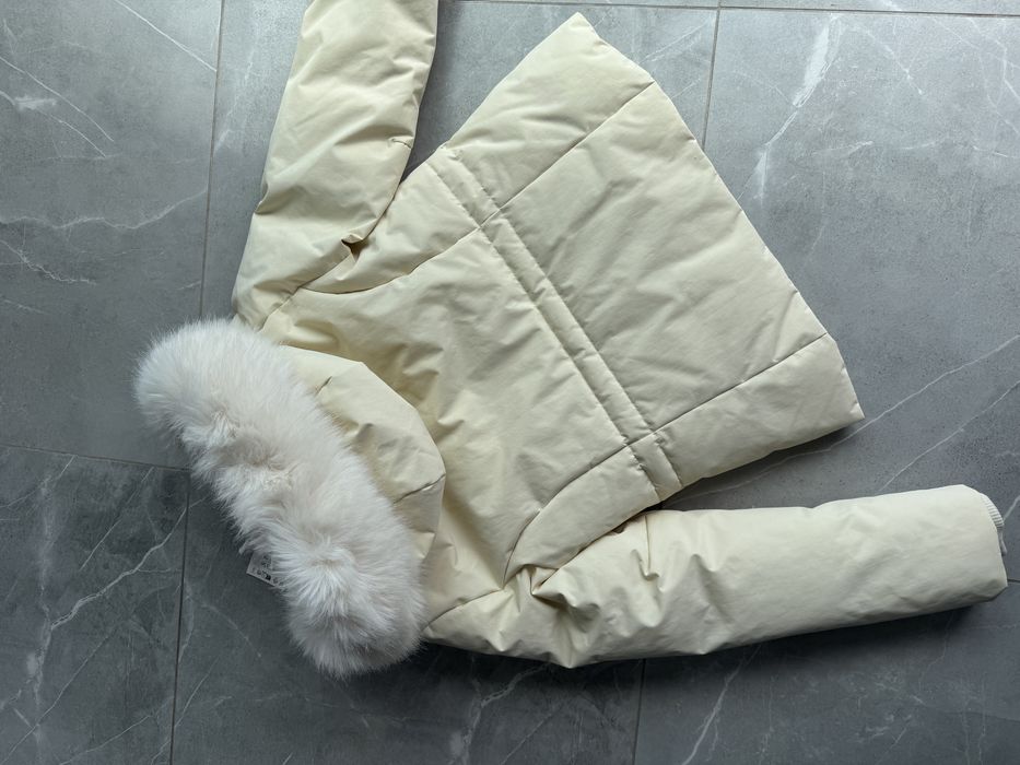 Zara kurtka puchowa zimowa S 36 futerko