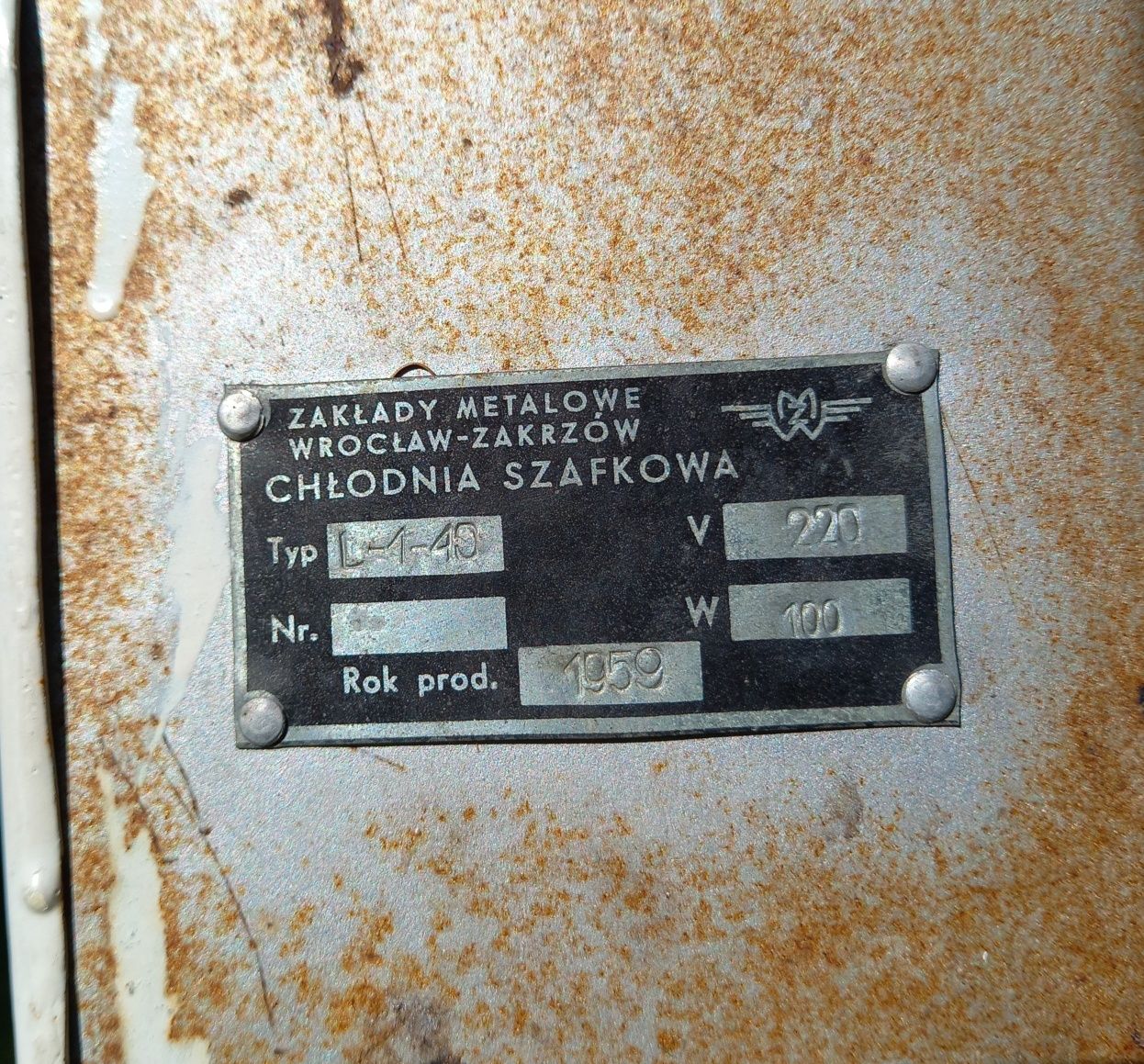 Chłodnia szafkowa Pierwsza lodowka z 1959 r. Unikat z PRL 100 W retro
