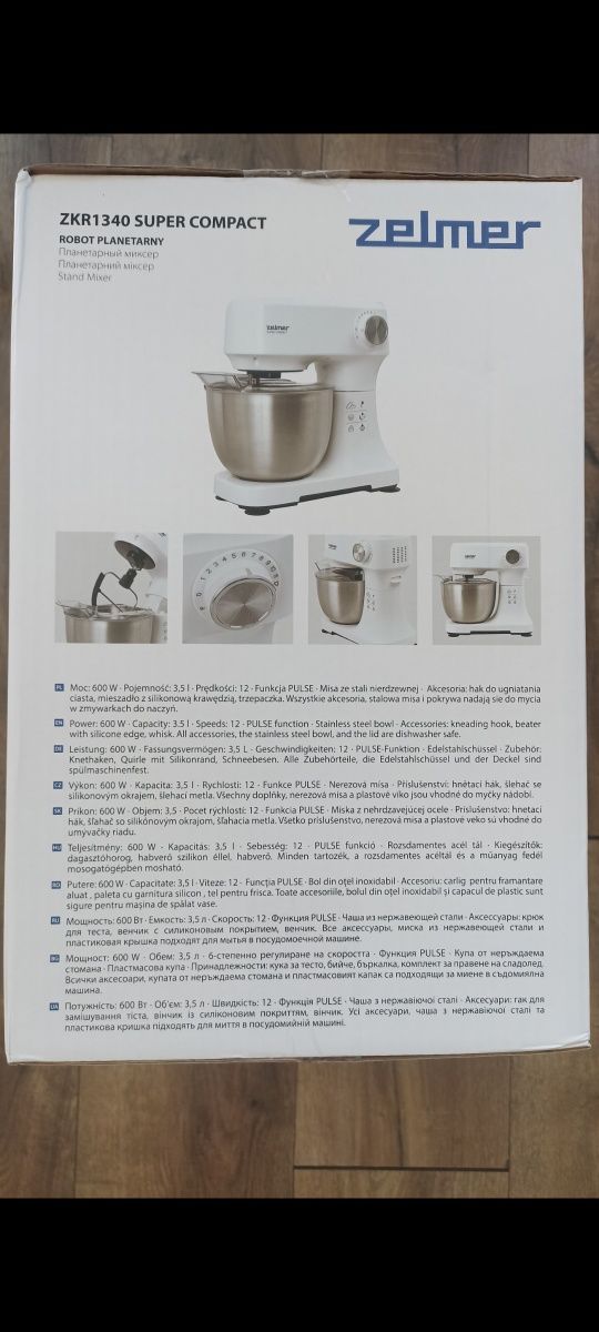 Robot kuchenny planetarny-mikser ZELMER KOMPAKTOWY STALOWA MISA 3,5L