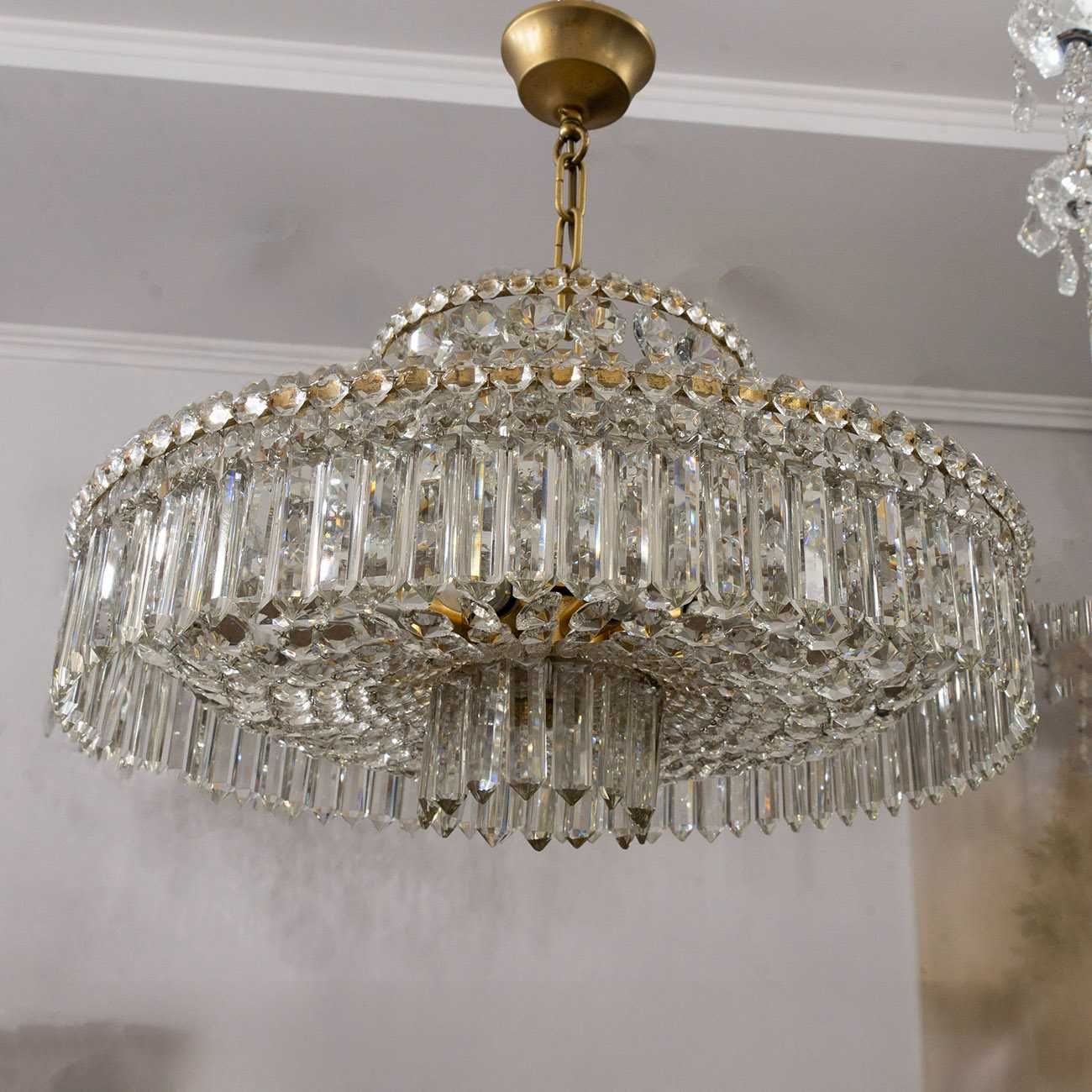 Stary żyrandol kryształowy 53 cm