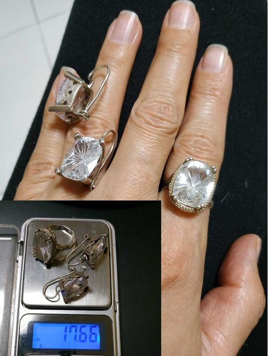 Серебряные украшения с золотыми вставками: серьги, кольца, запонки