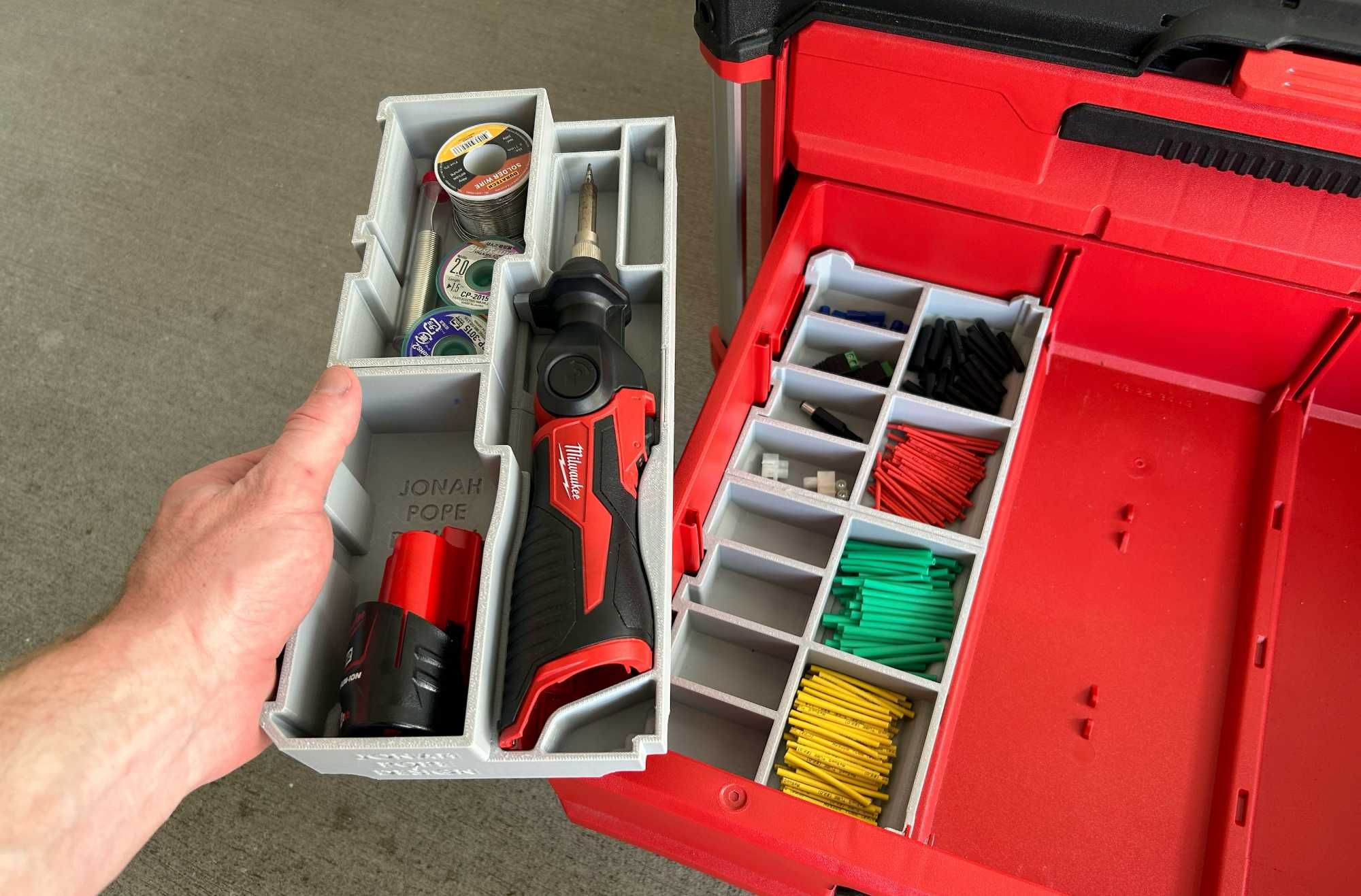 Вставка органайзер в MILWAUKEE PACKOUT 2/3-Drawer Tool Box M12/M18