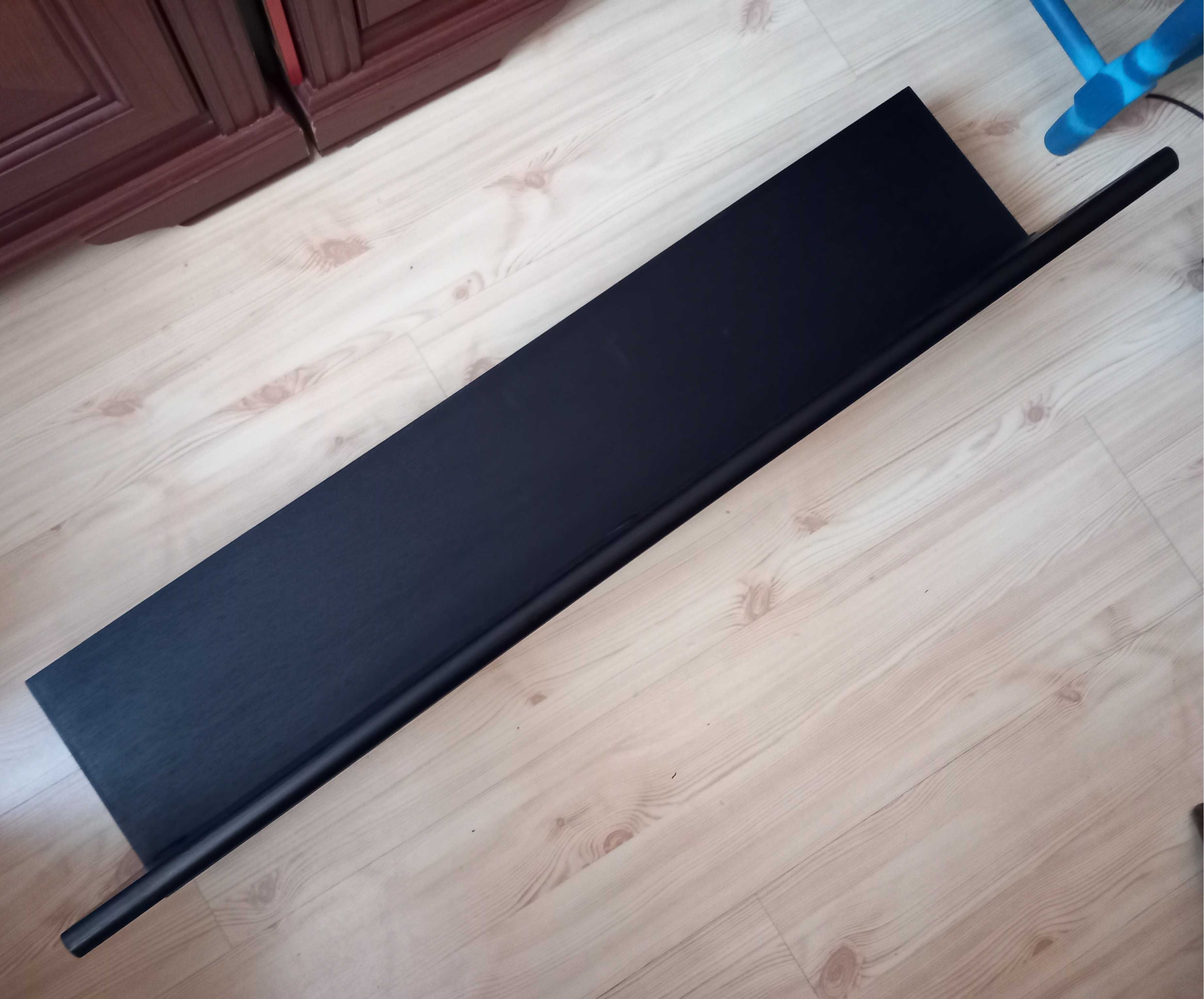 Półka wisząca czarna z płyty MDF 90x27x20 cm