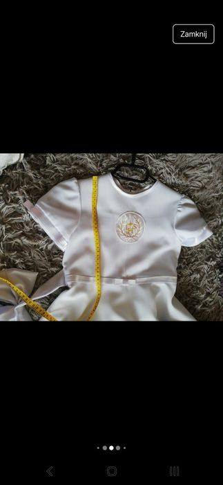 Sukienka komunijna + torebka + wianuszek + rękawiczki + sweterek