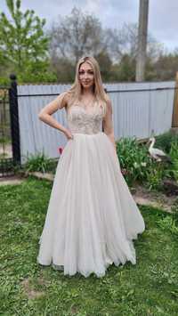 Нова вечірня / весільна сукня кремового кольору