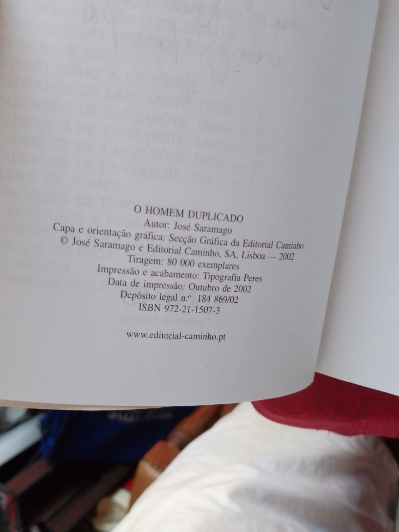 O homem duplicado- Saramago - Caminho - 1edição-17E -Pilha-7E Desde 7E