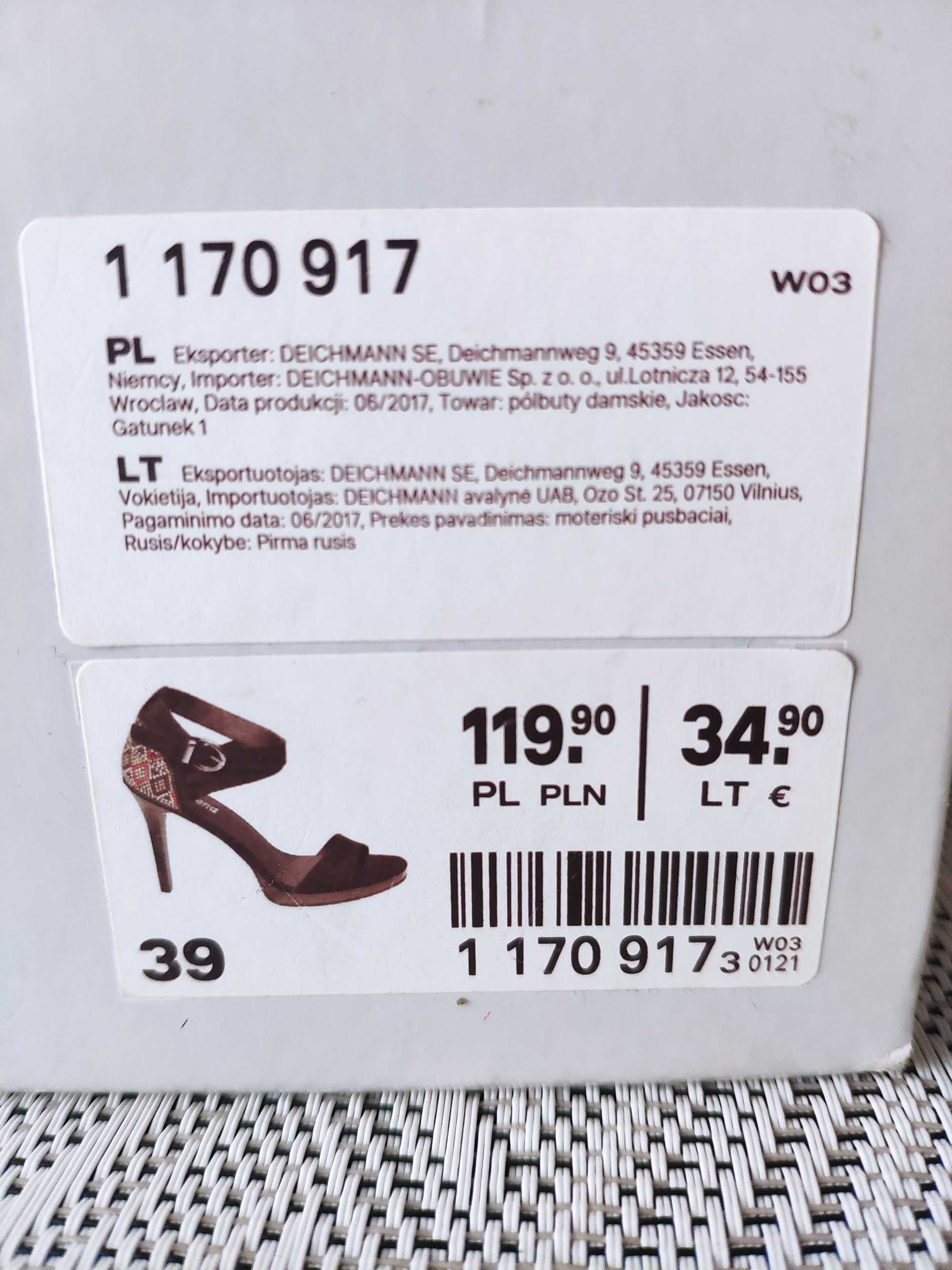 Nowe buty na obcasie r.39