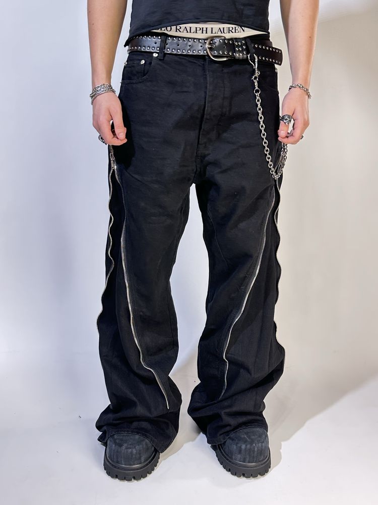 Rick Owens BANANA boot cut faded opium archive джинси сині джинсы клеш