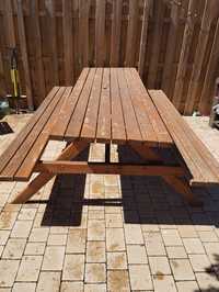 Stół ogrodowy z ławkami długi 240cm