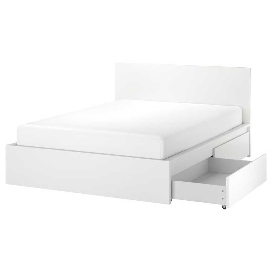Łóżko z 4 pojemnikami Ikea MALM 160x200cm