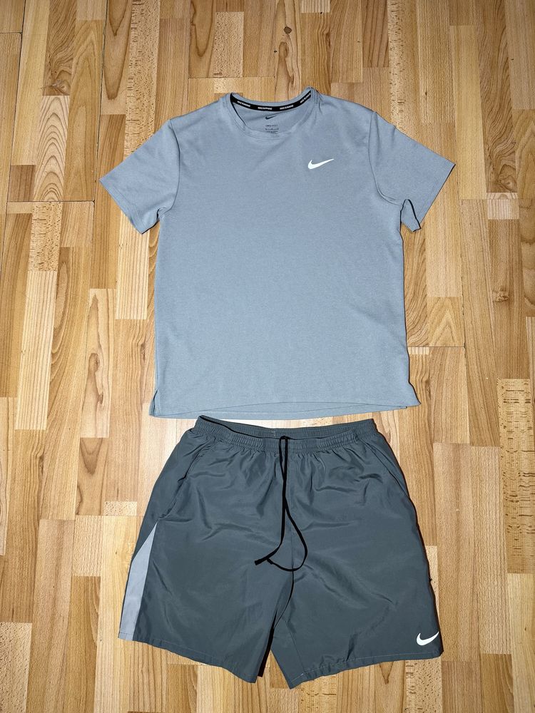 Мужская форма nike dri fit M серая( футболка+шорты)