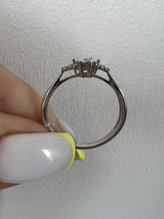 Золотое кольцо с бриллиантами белое золото 585 проба