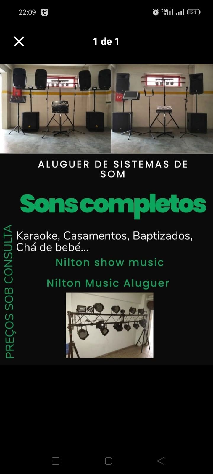 Aluguer de som e luz