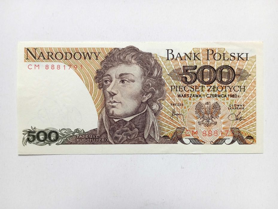 500 zł 1982   -  CM  -   Bardzo Rzadki L7  st. UNC-