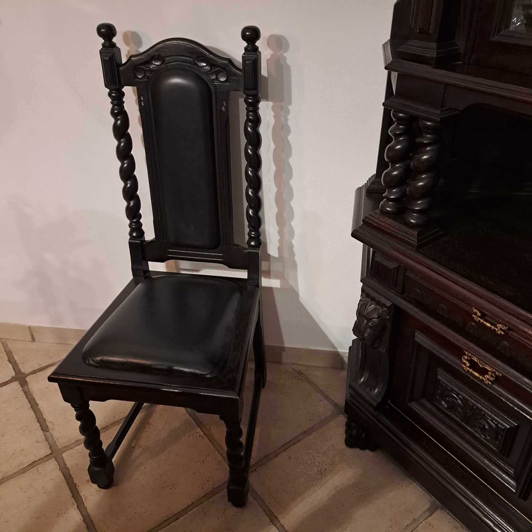 Stół rozkładany, krzesła eleganckie Gdańskie Dąb
