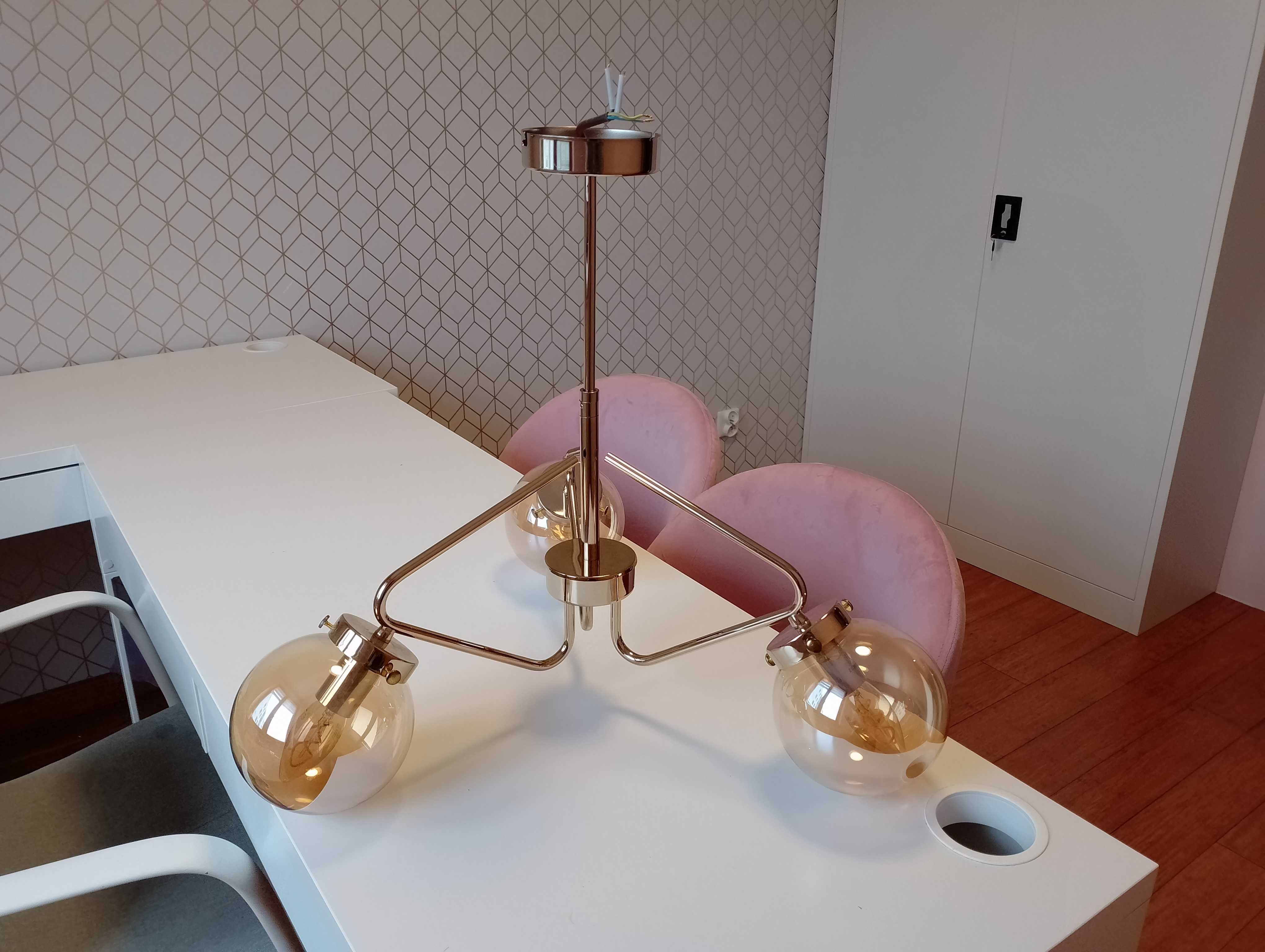 Lampa wisząca Barsum złoty 3 x E14 Alfa