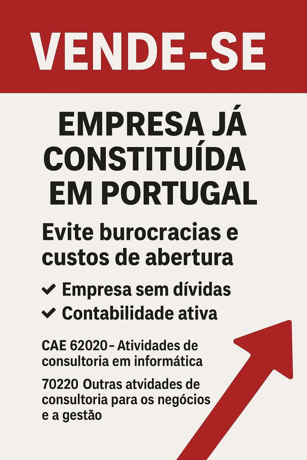 Vende-se Empresa já constituída - Oferta domínio website de 100€