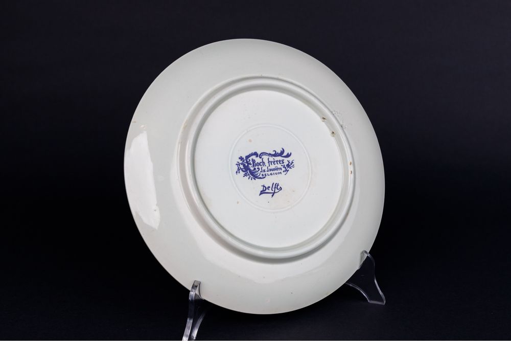 Delft Boch Freres ceramiczny talerz ręcznie malowany