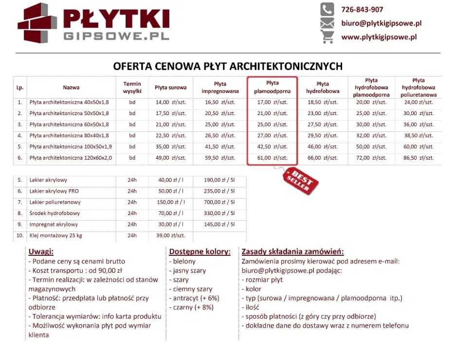 PROMOCJA Płyty z betonu architektonicznego 100x50 cm