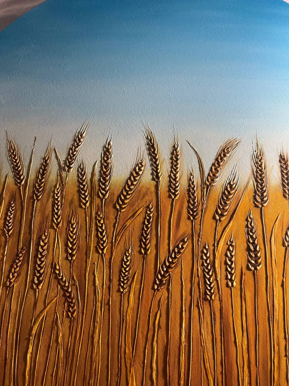 Картина маслом колоски пшениця український символ