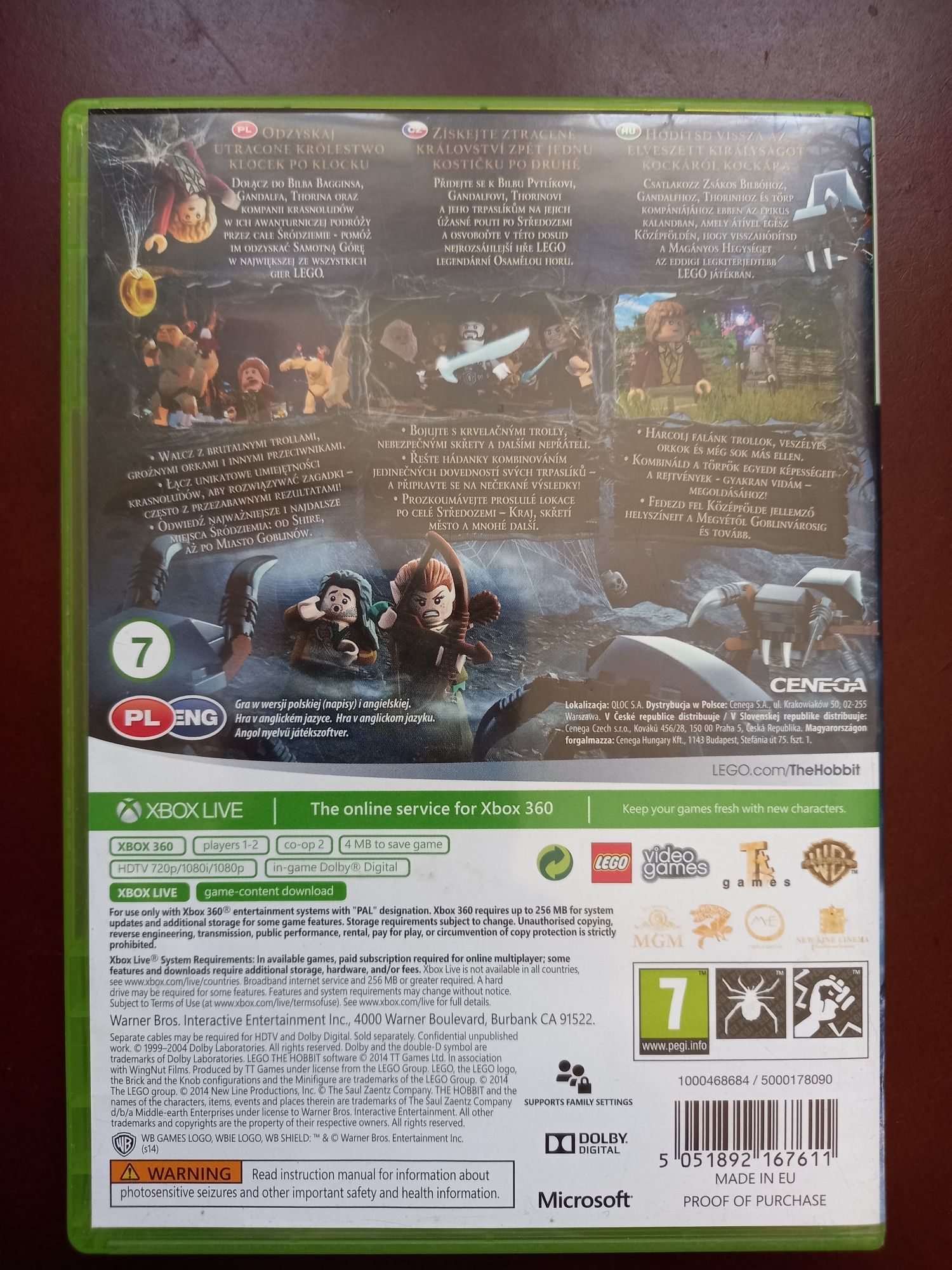 Gra Lego Hobbit  na konsolę xbox 360 Polska wersja!!!
