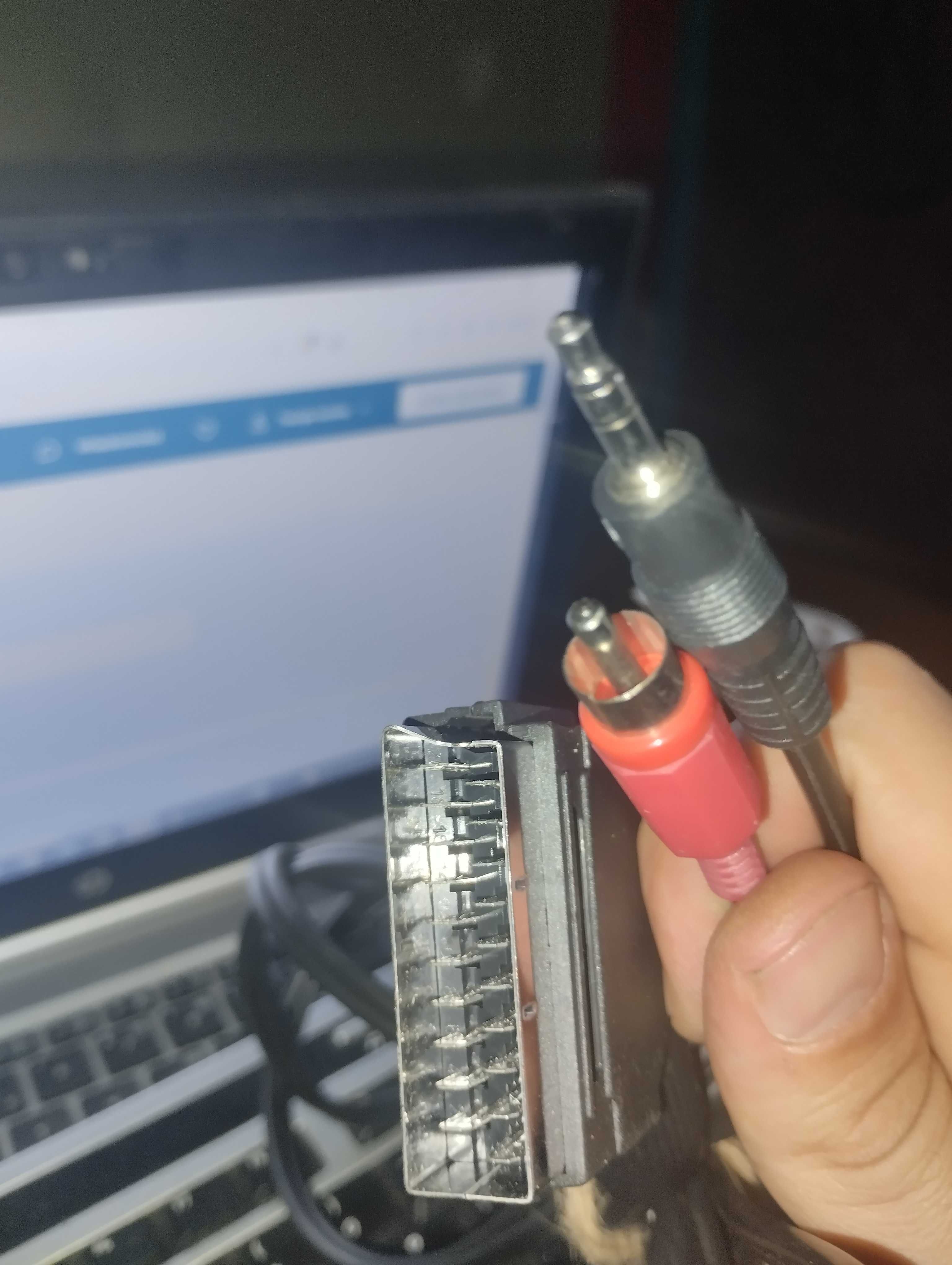 kabel AV Scart 2 metry euro rca chinch audio kabel do kina domowego