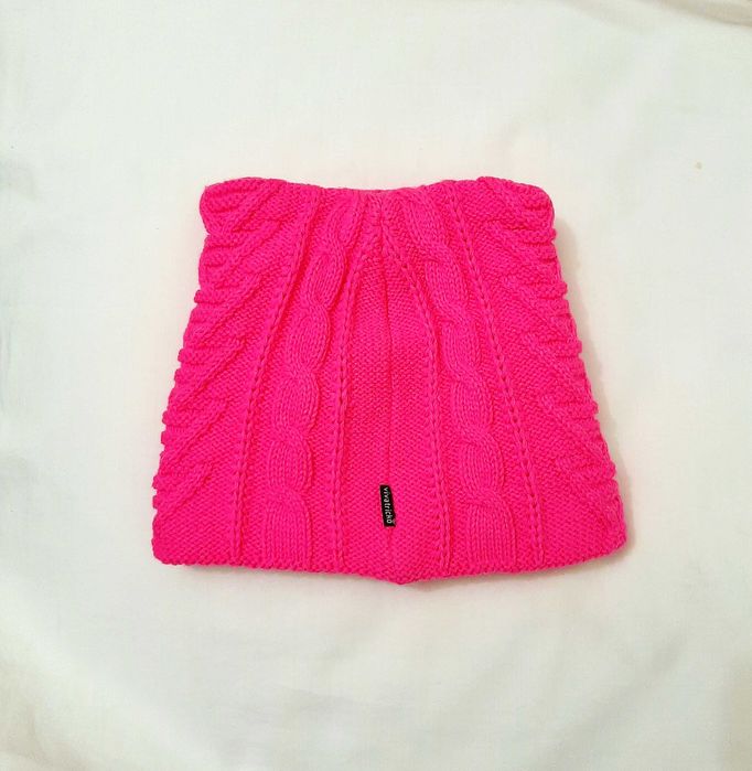 Тепла шапка зима/демі рожева, підкладка фліс, на дівчинку 4-10 років