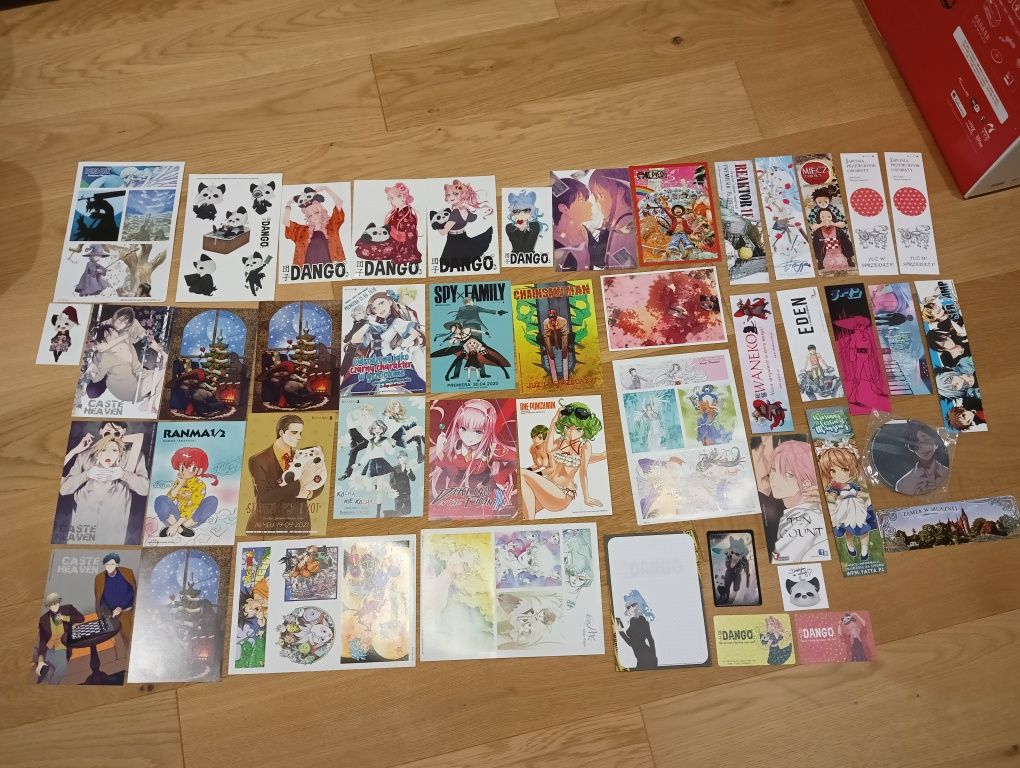 WYMIANA manga mangi materiały promocyjne pocztówki naklejki zakładki