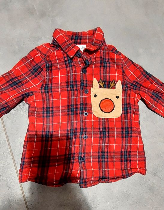 Koszula świąteczna z reniferem chłopięca