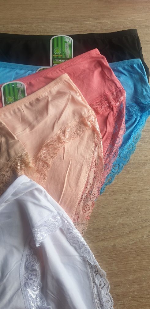 6×bambusowe Damskie majtki figi z koronką XL /2 XL