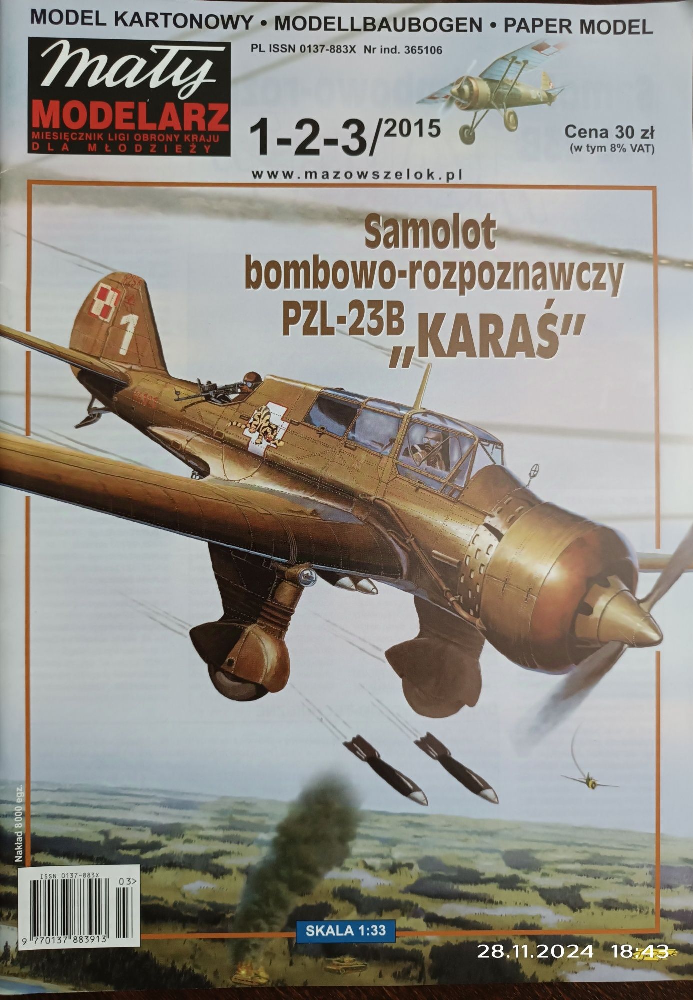 Model samolotu PZL - 23 Karaś Mały Modelarz 1-2-3/2015