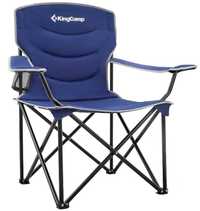 krzesło kempingowe składane turystyczne z oparciem KingCamp niebieskie