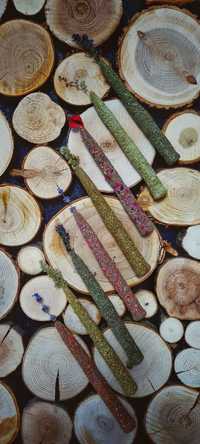 Трав'яні безгнітові ПРАсвічки з воску і трав, ручна робота, пра-традиц