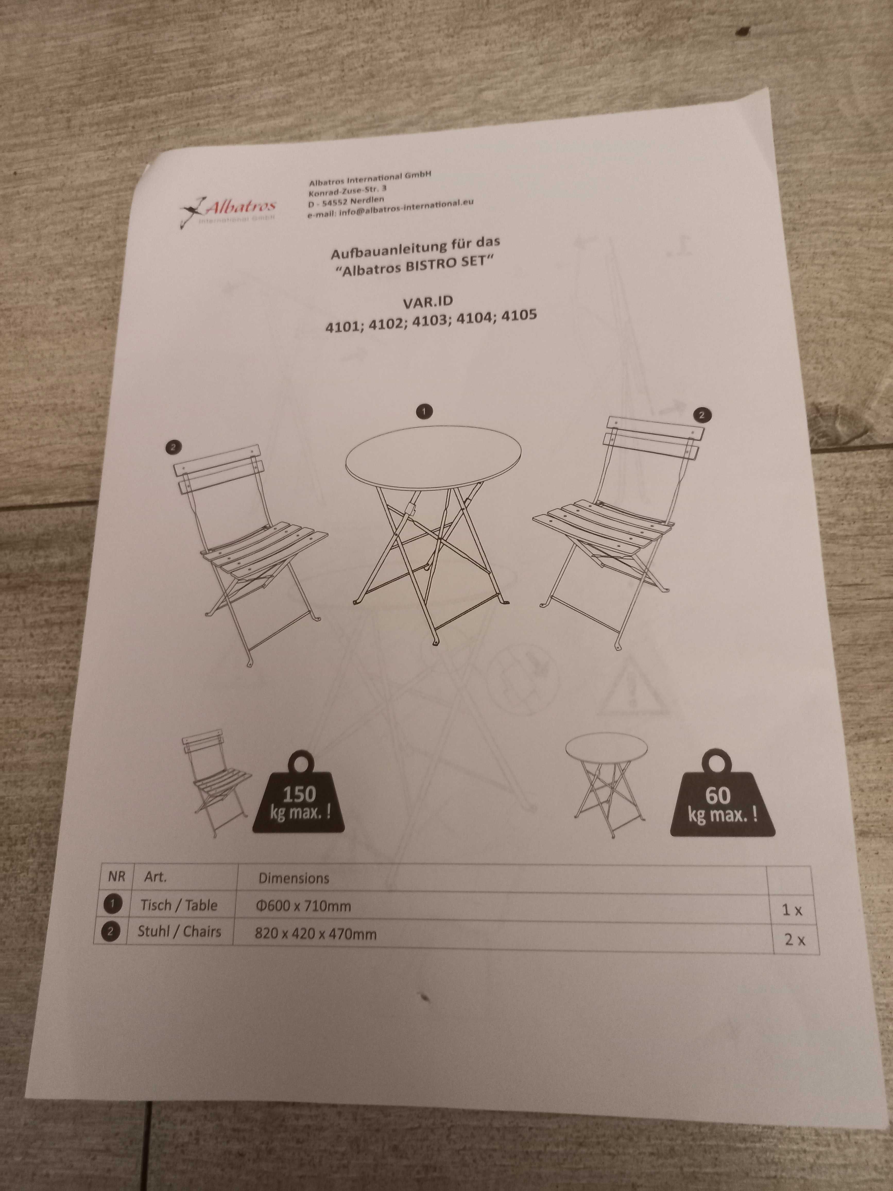zestaw mebli ogrodowych na taras ,balkon 3-częściowy