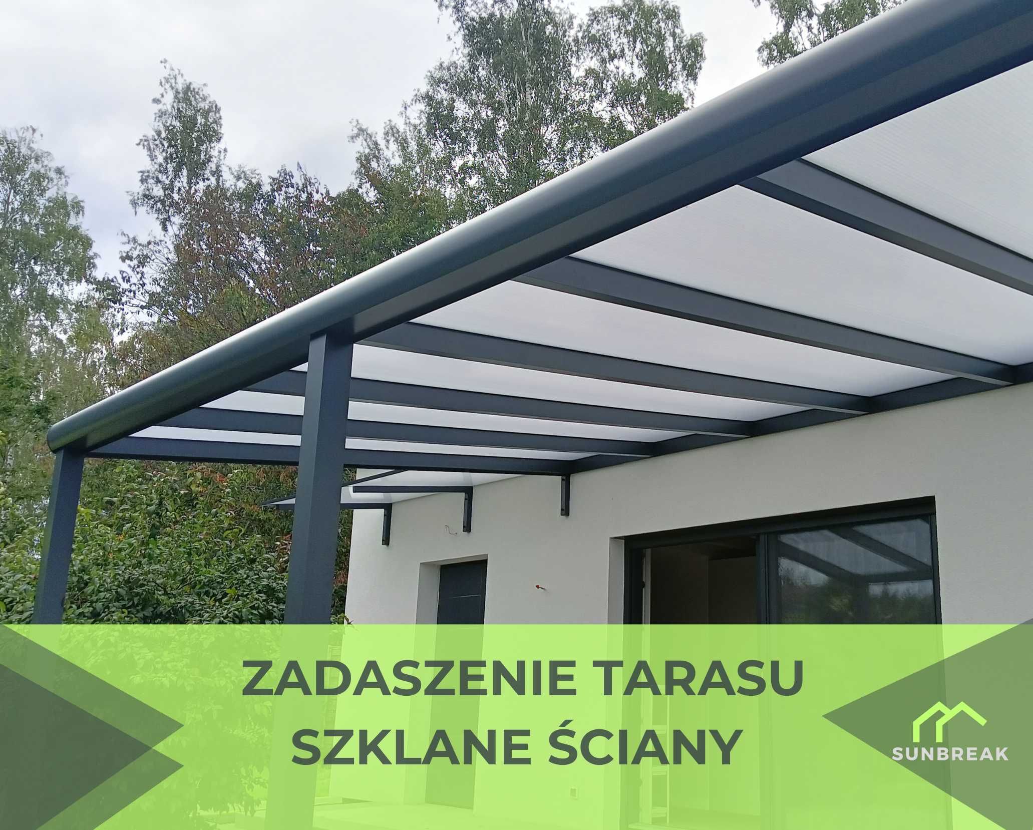 ZADASZENIE TARASU Pergola Aluminium Poliwęglan Szkło