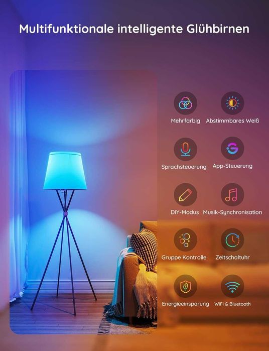 Govee zestaw 2 × inteligentna żarówka E27 RGBWW Wi-Fi 9 W / 800 lm