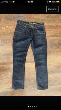 Męskie spodnie dżinsowe jeansy granatowe prosta nogawka