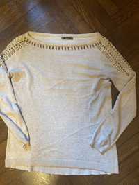 Sweter Zara beżowy z cekinami