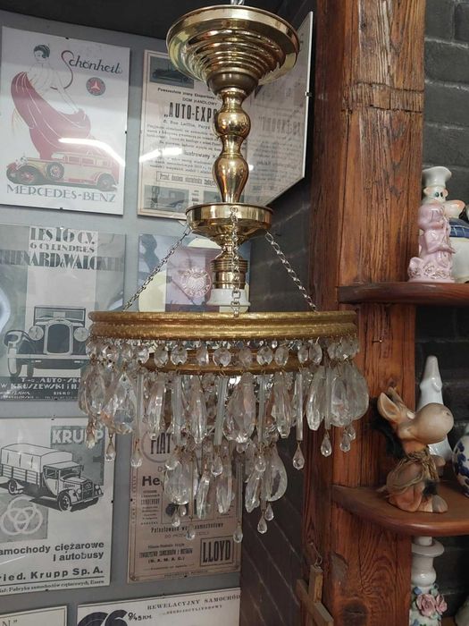 Śliczna lampa wisząca z dużymi Kryształkami